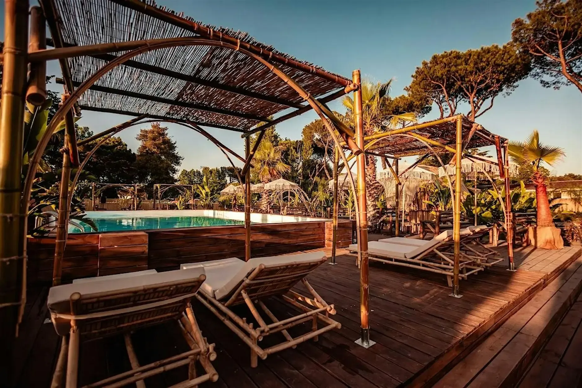 Kalaya — bamboo architecture among the pines on the Appia, Rome